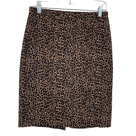 J.‎ Crew Factory Leopard Print Knee Length High Waist Pencil Skirt Women's 2 - Picture 1 of 10
